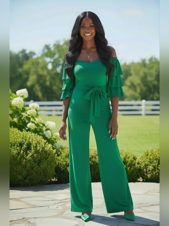 Boohoo Pants - Boohoo Emerald Green Jumpsuit Size 12
